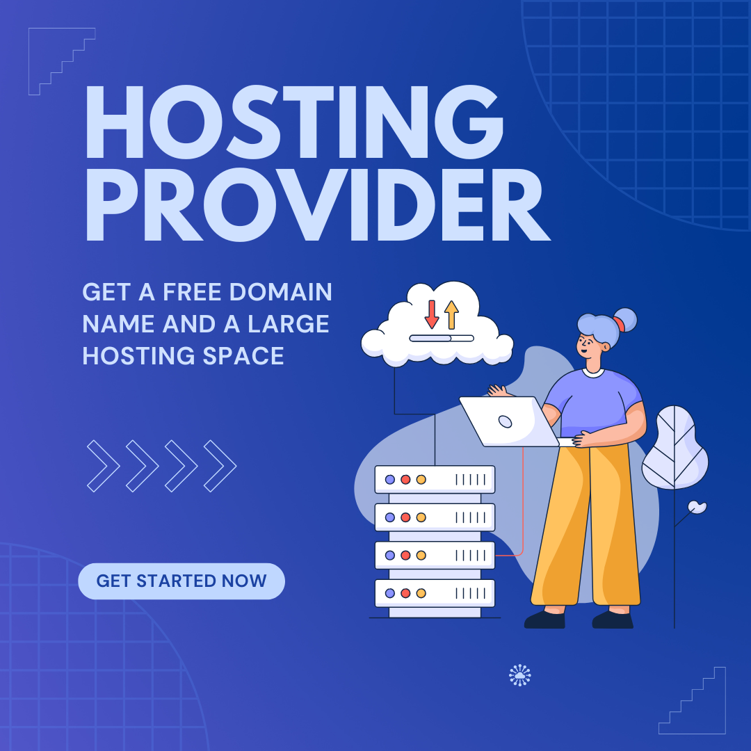 Blue and White Illustrative Hosting Instagram Post