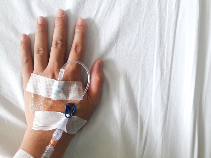 Intravenous drip recharges your system.