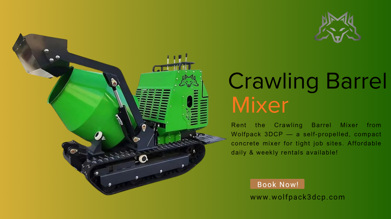 Rent the Crawling Barrel Mixer — Smart Mixing, Zero Commitment